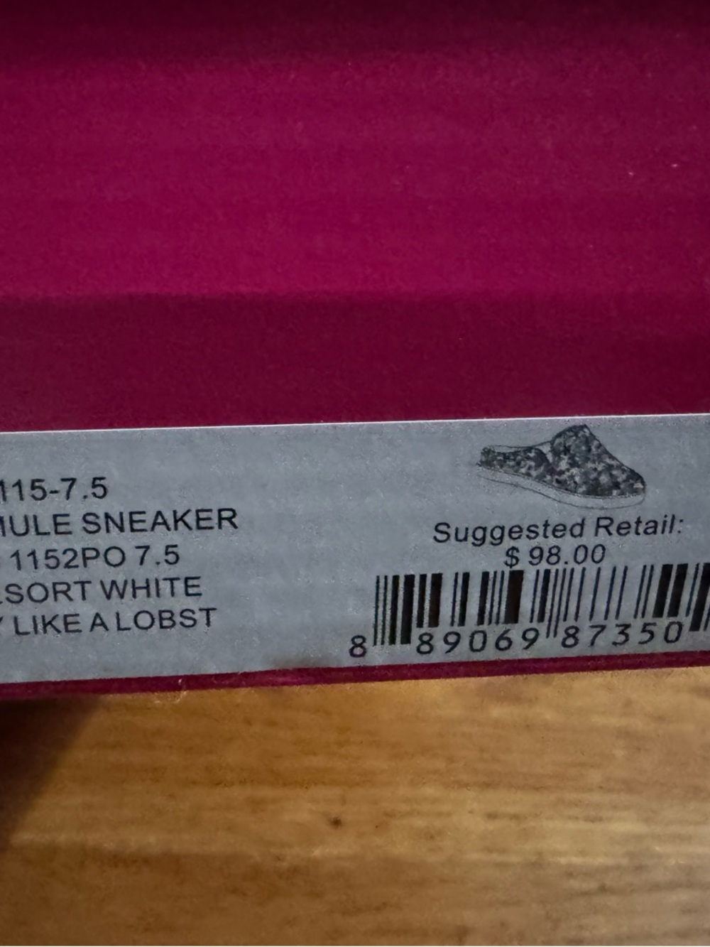 NIB Lily Pulitzer Julie Mule Sneaker size 7.5 Resort White Party like a Lobster